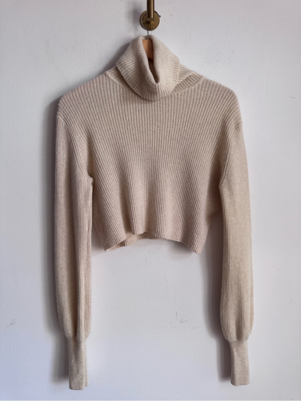 Reformation Luisa Cropped Cashmere Sweater In Gossamer XS $225 - Picture 5 of 13